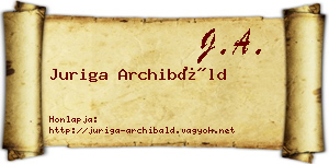 Juriga Archibáld névjegykártya